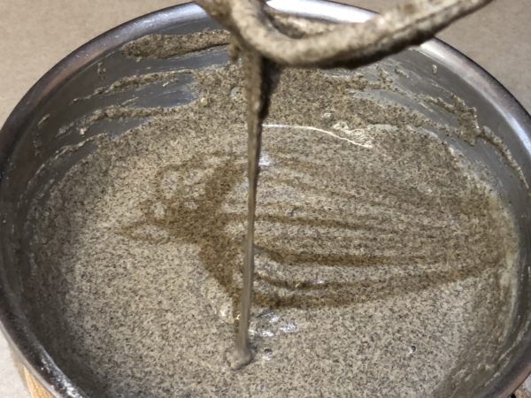 After whisking butter into crepes batter this is consistency of the batter.