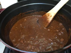 Long and slow simmering Texas Chili Chef Dave’s Syle