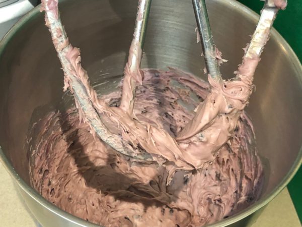 Picture of Black Forest Cherry Truffle Filling whipped in stand mixer until fluffy.