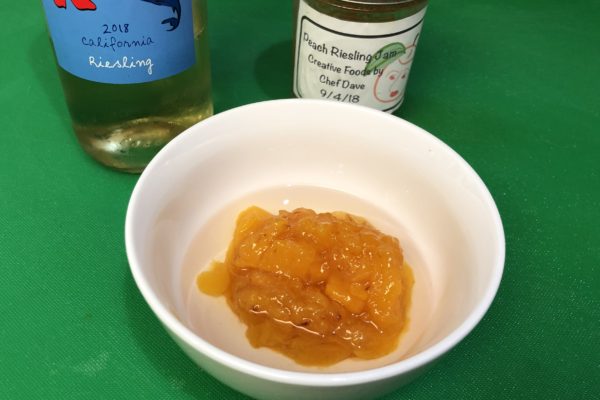 Peach Riesling Jam with Riesling Wine added.