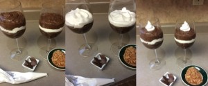 Assembling Chocolate Mounds Tapioca Pudding