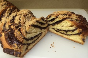 Slice of Chocolate Babka Bread