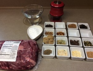 Pastrami mise en place