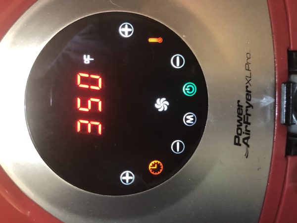 Air Fryer temperature set to 350 degrees