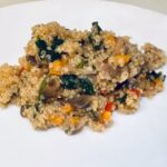 One cup of Quinoa Vegetable Pilaf on plate